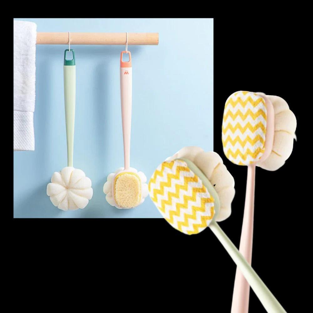 Long Handle Body Scrubber with Dual Sided Brush Head and Extended  Reach