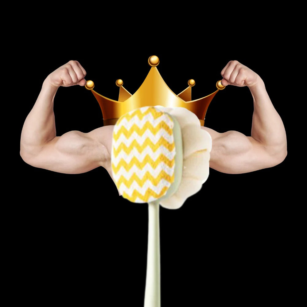 Long Handle Body Scrubber with Dual Sided Brush Head and Extended  Reach