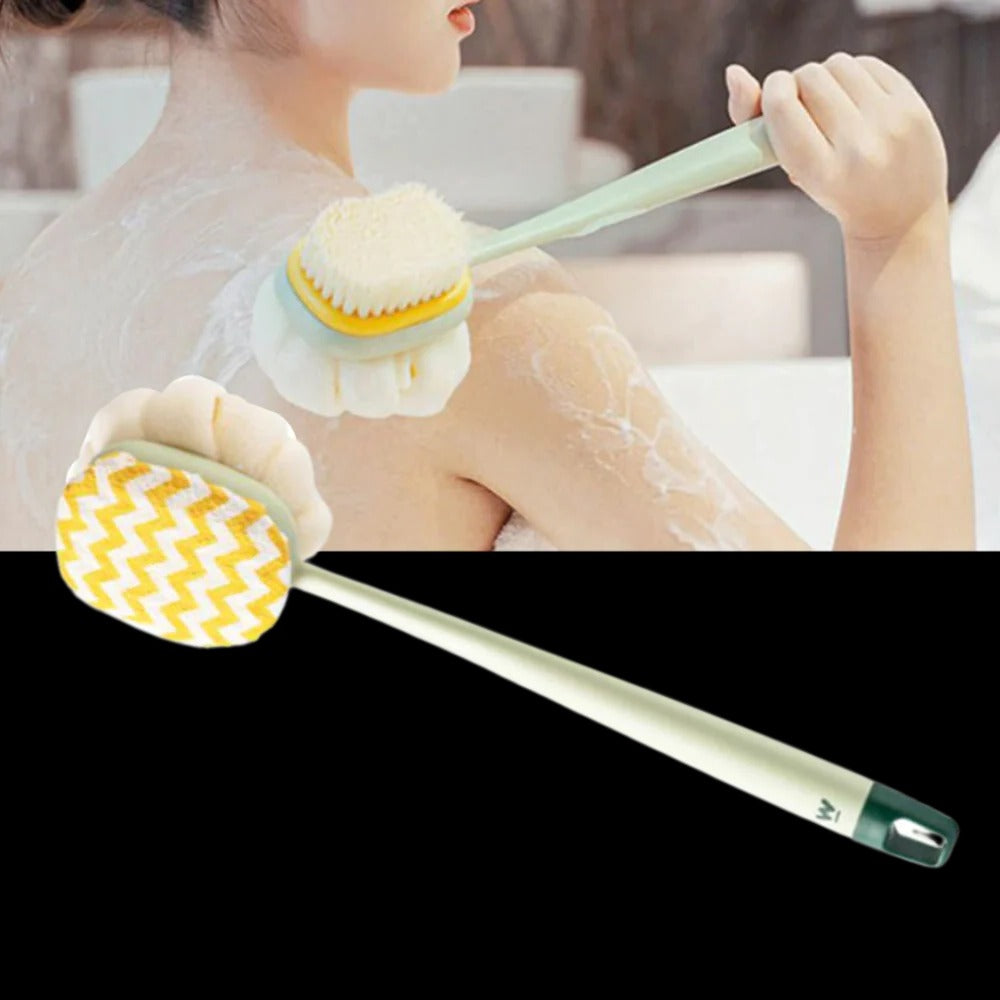 Long Handle Body Scrubber with Dual Sided Brush Head and Extended  Reach