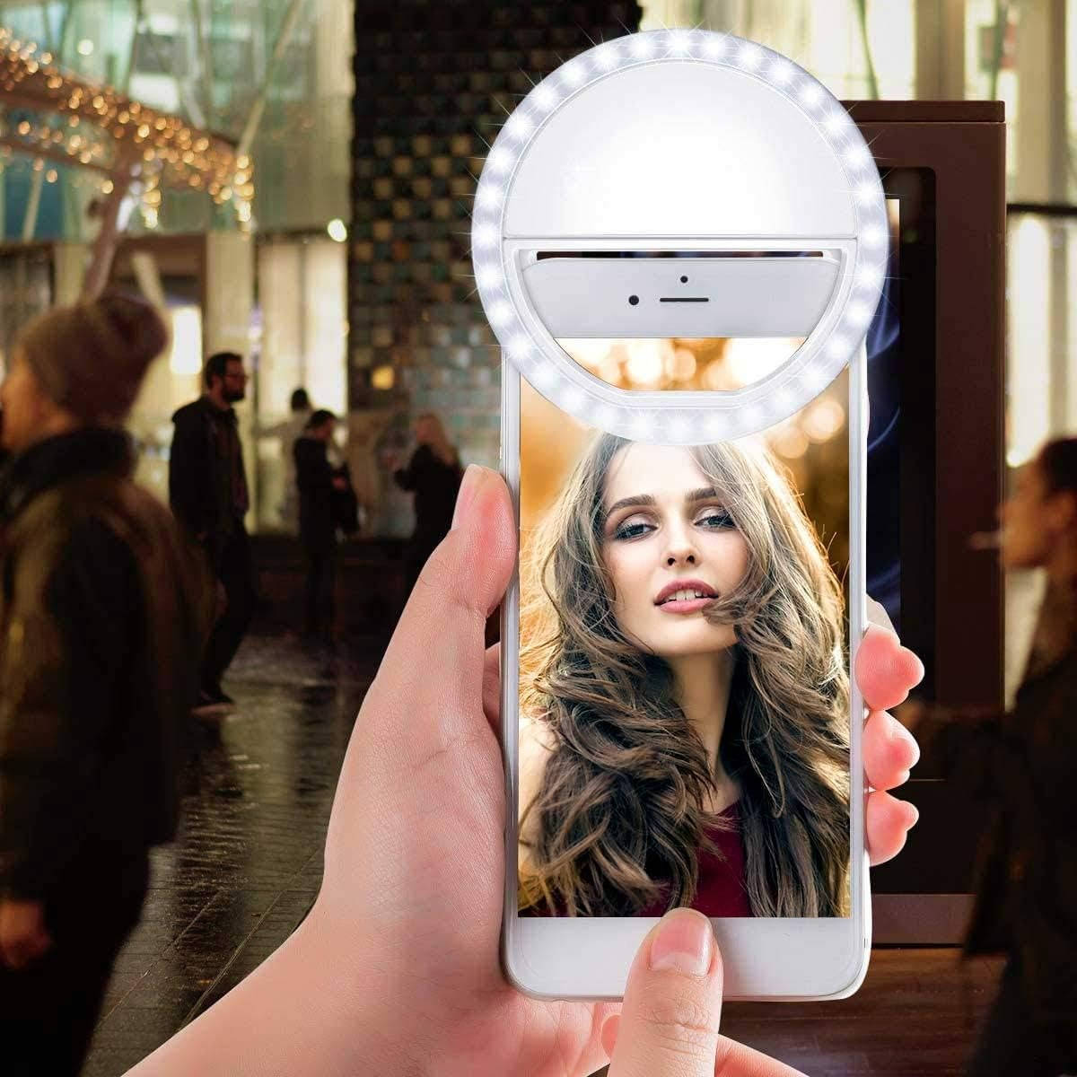 Portable Selfie Ring Light, Adjustable LED Lighting for Photos, Videos and Makeup