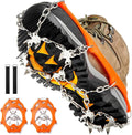 Ice Cleats for Shoes and Boots, 19 Stainless Steel Spikes, Anti Slip Snow Traction Grips for Hiking, Walking and Climbing