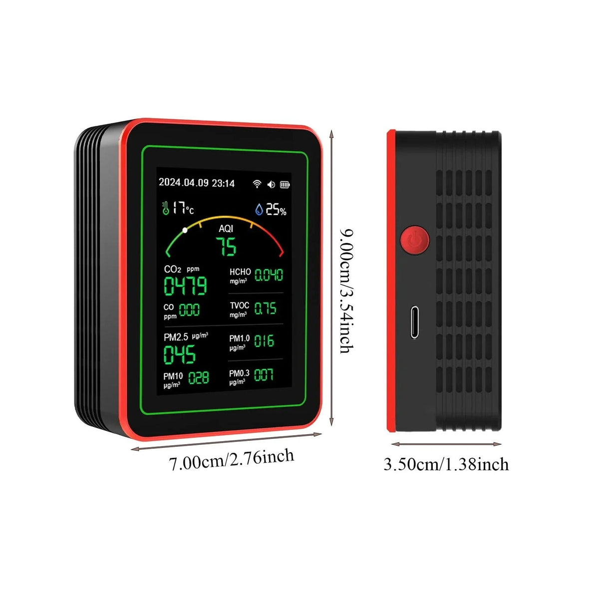 Indoor Air Quality Monitor, 15-in-1 WiFi PM2.5 CO2 Meter