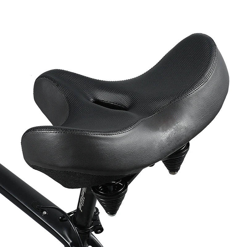 Memory Foam Bike Saddle with Hollow Grid Ventilation and Dual Spring Shock  Absorption
