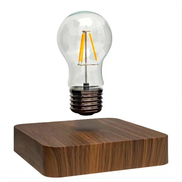 Levitating Lamp with Magnetic Floating Bulb and Walnut Wood Base, 50000 Hour  Lifespan