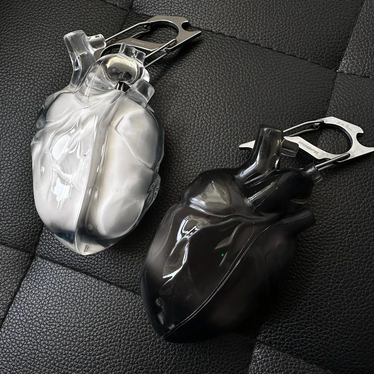 Protective Wireless Earphone Case with Anatomical Heart and Headphones Graphic Print