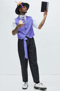 Mens Ceremonial Costume in Purple with Velvet Coat and Top Hat