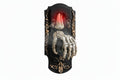 Motion Activated Halloween Doorbell with Glowing Moving Eyeball and Mist Spray