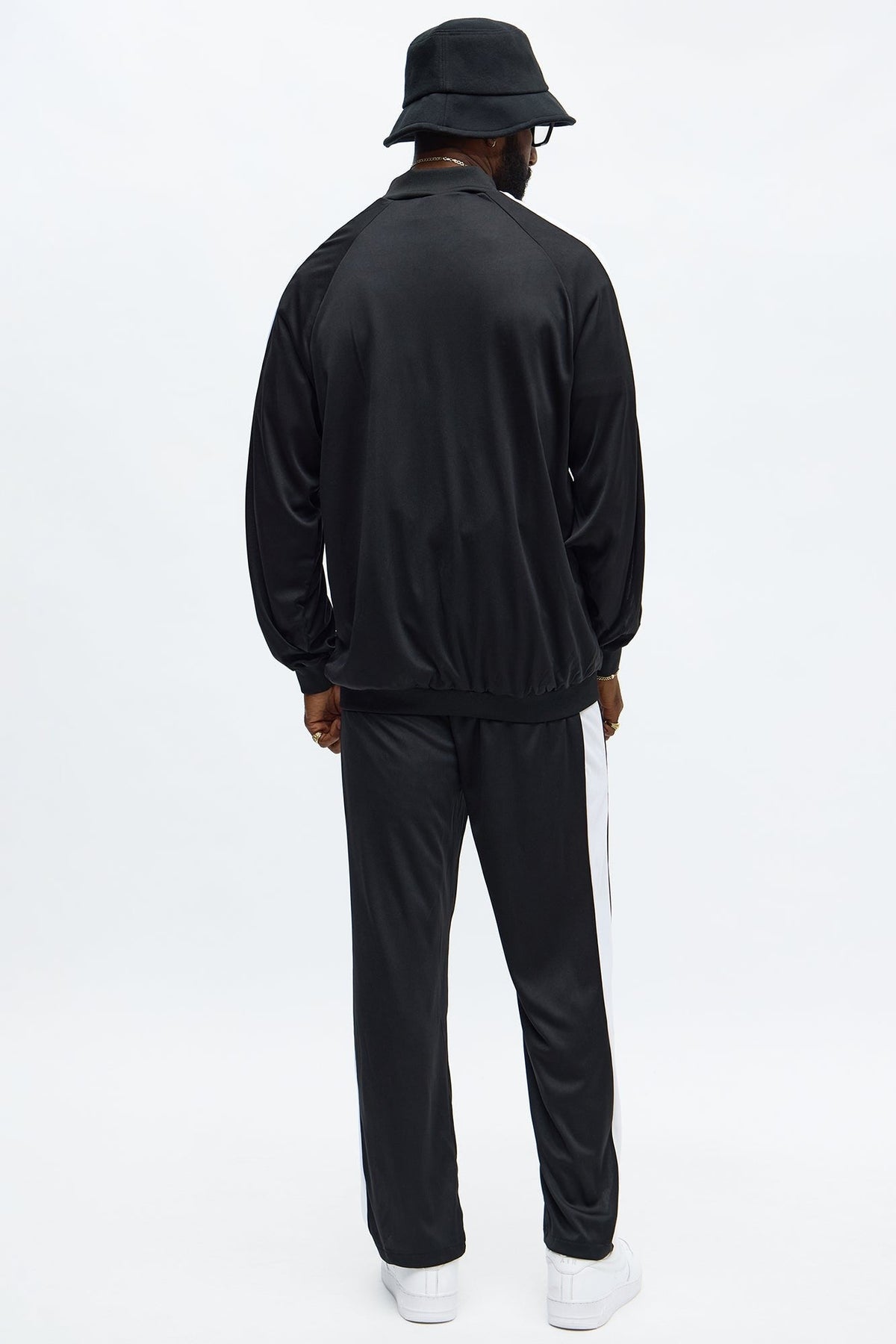 Mens Two Piece Hip Hop Costume with Black and White Contrast for Parties