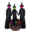 Inflatable Halloween Witch Trio with Built in LED Lights and Ground Stakes
