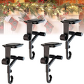 Mantel Stocking Holder with Cantilever Grip and Dual Hooks, Adjustable 0.5-8.5in