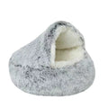 Pet Cave Bed with Plush Interior and Half Covered Design for Cats, Small Dogs