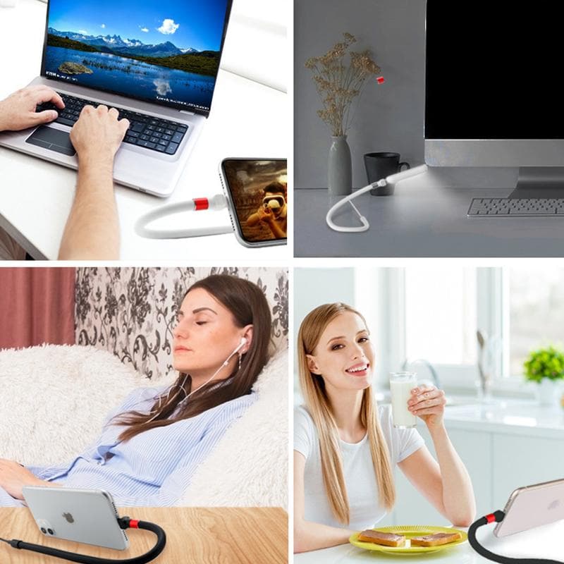 Multi-Function Charging Cable with Adjustable Phone Stand and Data  Transfer