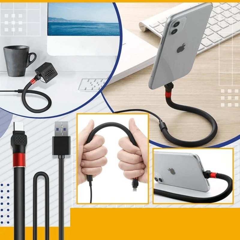 Multi-Function Charging Cable with Adjustable Phone Stand and Data  Transfer