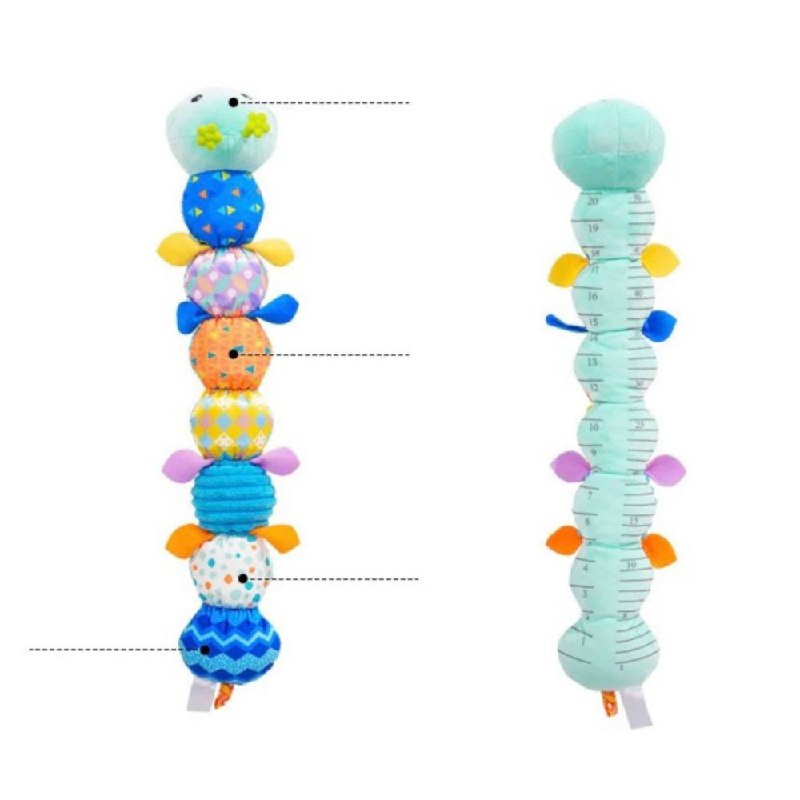 Plush Caterpillar Toy with Musical Sounds and Tactile Segments for  Infants