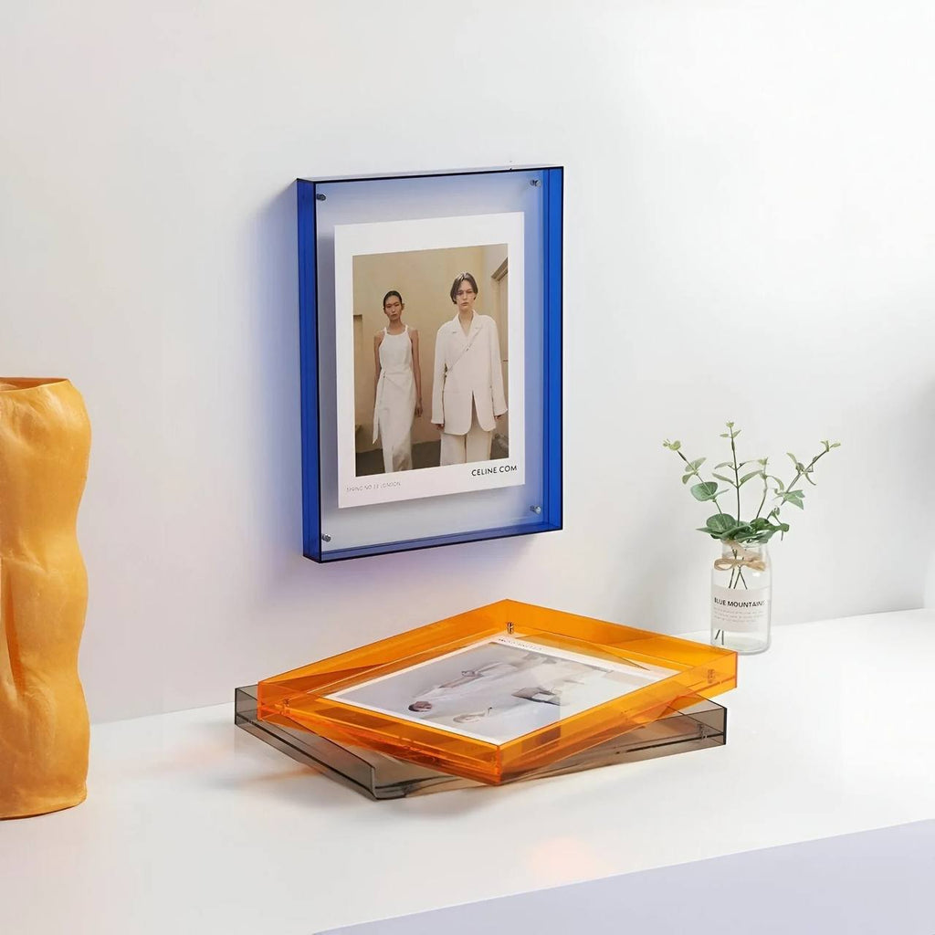 Modern Acrylic Picture Frame, Clear Transparent Design