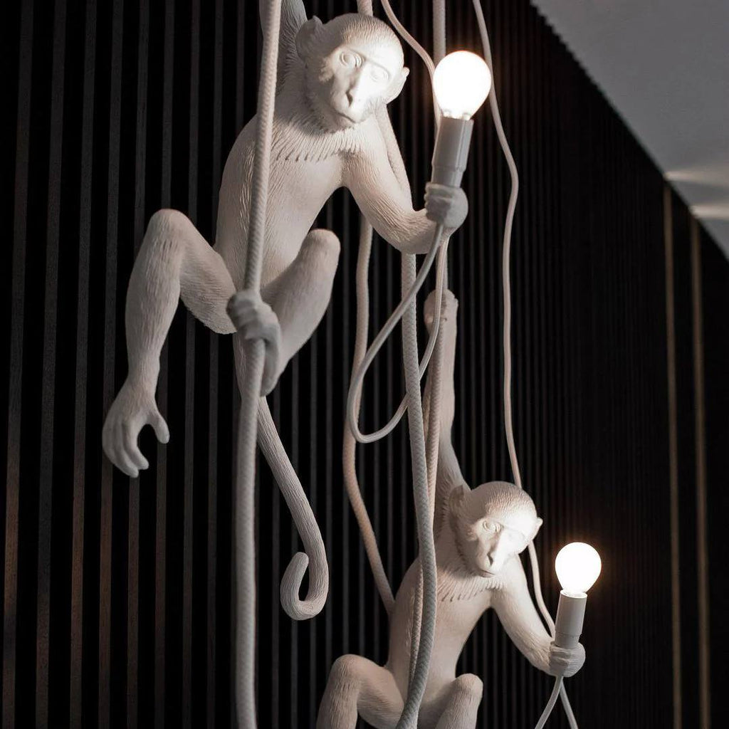 Monkey Pendant Light, Sculptural Hanging Lamp for Indoor Spaces