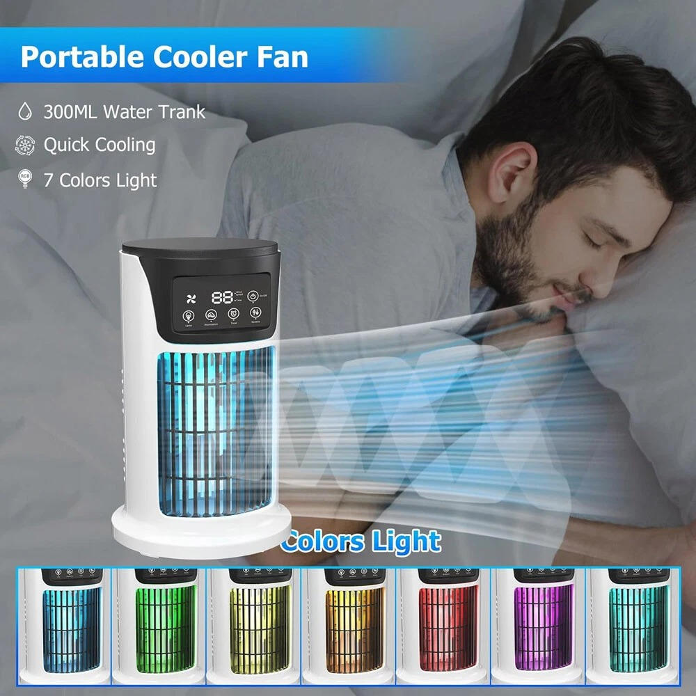 Portable Air Cooler with Automatic Swing and Cotton Filtration, 8-Hour  Runtime