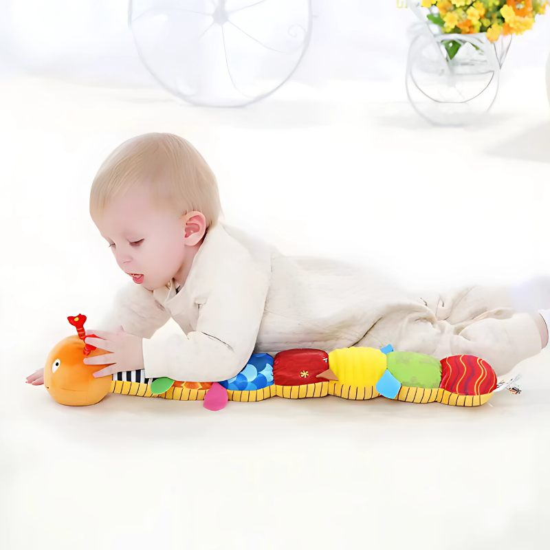 Musical Caterpillar Plush with Rattle and Squeaker, Crinkle Textures for Babies 0-3 Years
