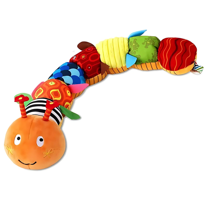 Musical Caterpillar Plush with Rattle and Squeaker, Crinkle Textures for Babies 0-3 Years