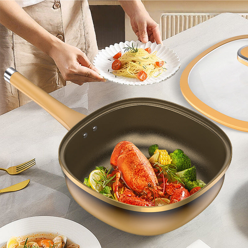 Nonstick Titanium Ceramic Pot with Iron Core Base and Glass Lid,  30cm