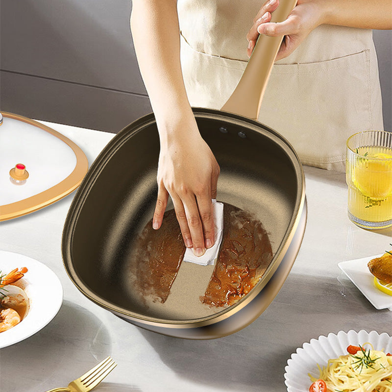 Nonstick Titanium Ceramic Pot with Iron Core Base and Glass Lid,  30cm