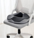 Memory Foam Seat Cushion with Coccyx Cutout and Anti-Slip Base, 5-Zone Support