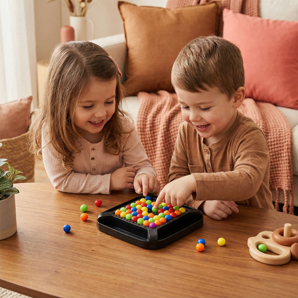 Marble Logic Puzzle with Color Sorting and Adjustable Challenge Levels